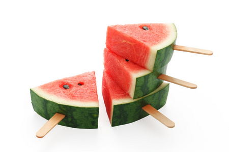西瓜冰棒美味新鲜的夏季水果甜点