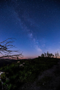 夜晚星空与可见的银河星系