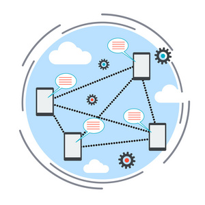 社交网络 在线移动聊天 论坛 社交媒体矢量的概念