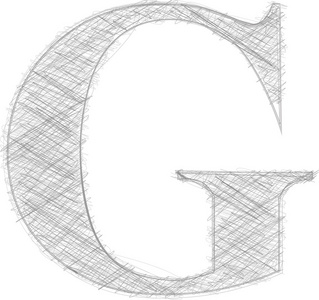 手绘字体字母 g
