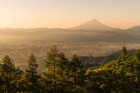 富士山和甲府市