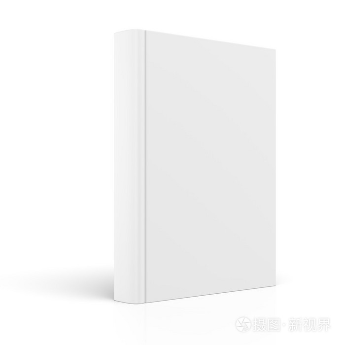 空白的书的封面上白色孤立