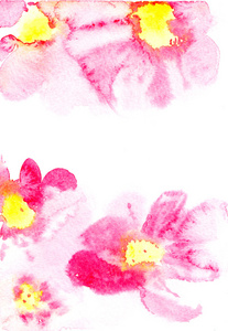 花卉的背景。花卉的卡。水彩的花香。出生