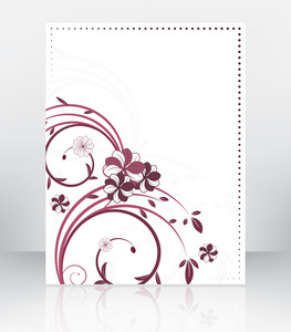 抽象的传单或封面设计与花卉图案。矢量图