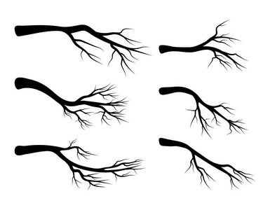 光秃秃的树干设置的矢量符号图标设计。它制作美丽的图案