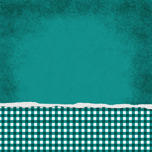 方形蓝绿色和白色格子撕裂 Grunge 纹理背景