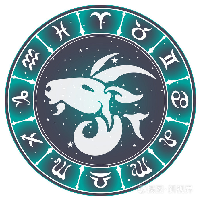 摩羯座的星座,矢量图
