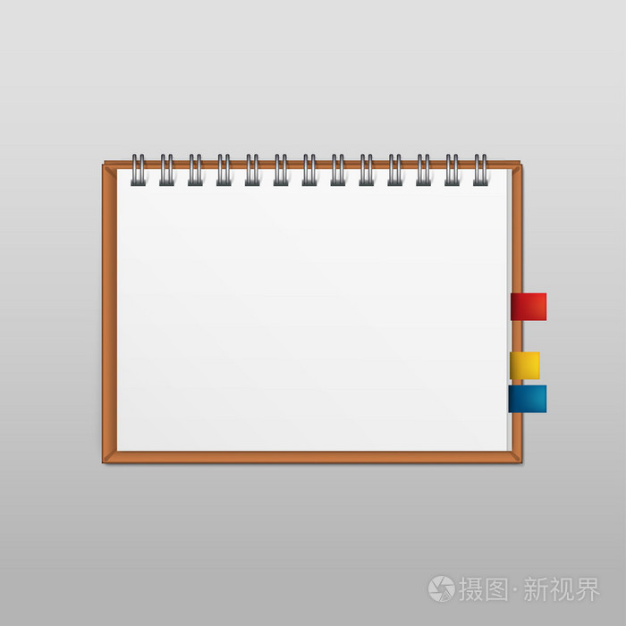 矢量白色空白纸便笺笔记本页