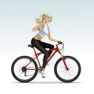 金发女人女孩女性骑自行车图片