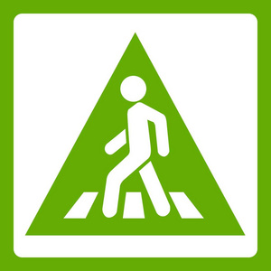 行人道路标志图标绿色