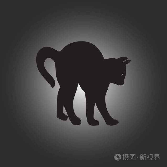 猫的轮廓.矢量图