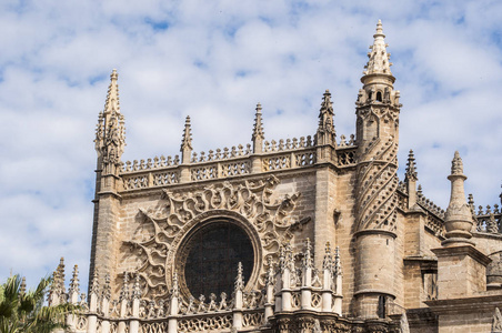 西班牙: La Giralda 视图,塞维利亚大教堂的钟楼