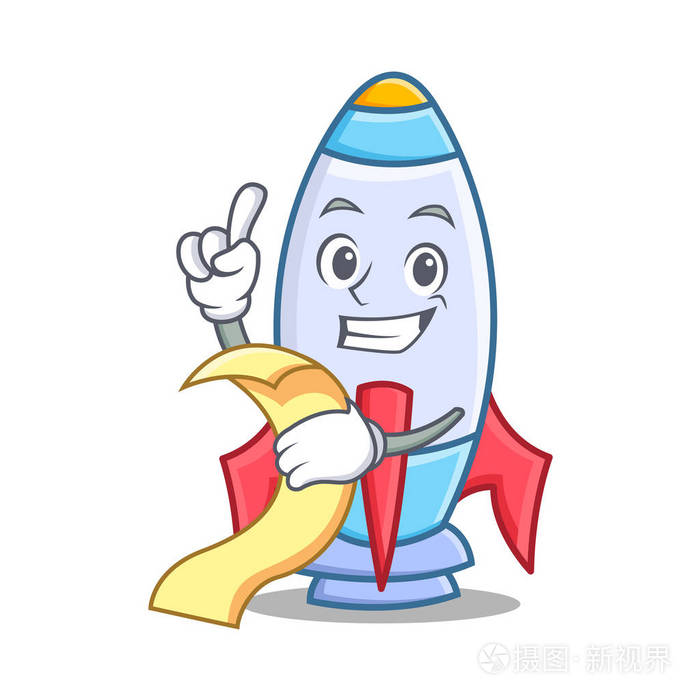 与菜单可爱火箭人物卡通