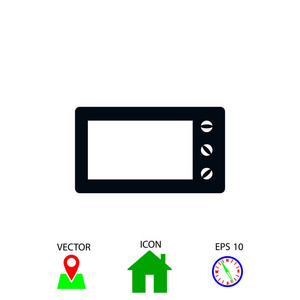 微波烤箱矢量图标