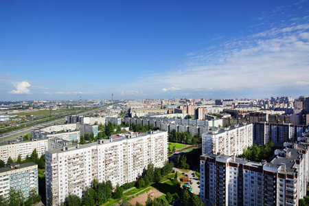 从高空俯瞰市区全景