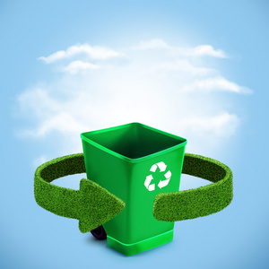 绿色塑料垃圾回收容器生态学的概念