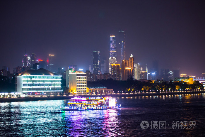广州cbd大厦和珠江夜景