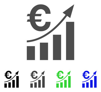 欧元栏图表趋势矢量图标