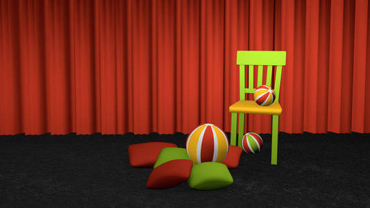 椅子上的垫子和球