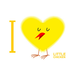 我喜欢小鸡。 黄色的心脏符号来自一只小鸡。 昆虫