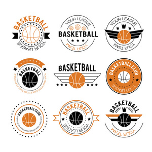 线性风格的篮球标志