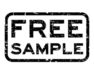 Grunge 黑色免费样品平方米橡胶密封在白色背景上的邮票