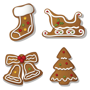 圣诞 gingerbreads 设置