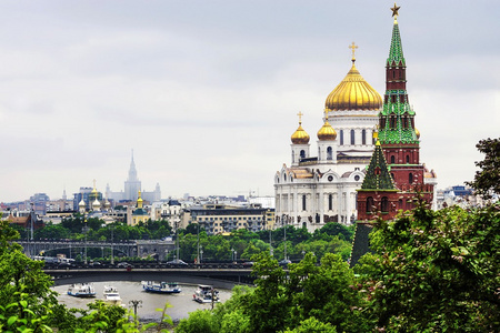 莫斯科克里姆林宫的基督救世主大教堂的看法