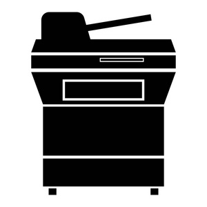 多功能打印机或自动复印机黑颜色图标