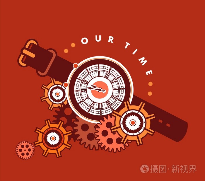 蒸汽朋克时钟插画-正版商用图片0cyl94-摄图新视界