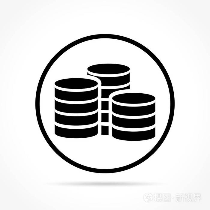 白色背景上的硬币图标