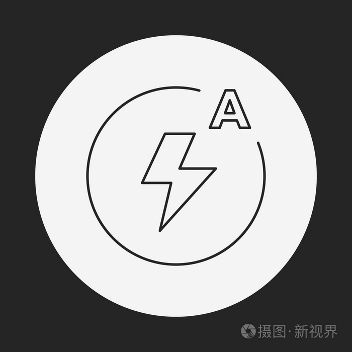 相机自动闪光模式线图标