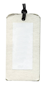 孤立在白色背景上的白色纸板标签