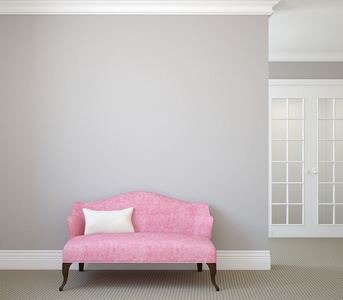 走廊与粉色沙发