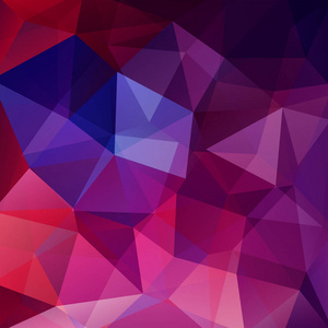 抽象的马赛克背景。三角几何背景。设计元素。矢量图。红色 紫色 蓝色颜色