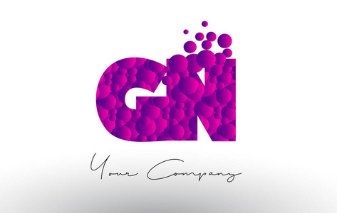 紫色泡沫质地 Gn G N 点字母徽标