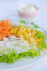 混合的蔬菜和水果的新鲜沙拉图片