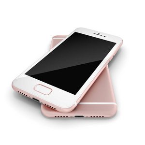 3d 呈现粉红色与黑色的屏幕的智能手机