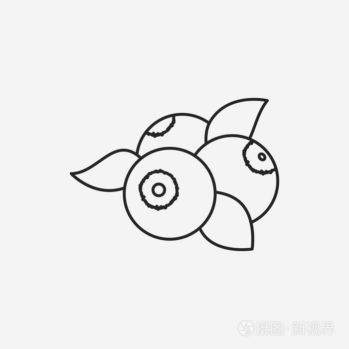 水果蓝莓线图标