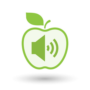 扬声器音量标志孤立的苹果