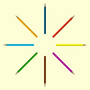 彩色铅笔形成圈学校 办公室 绘图套装