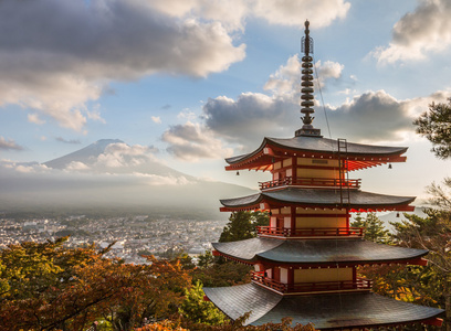 红塔和日本富士山图片