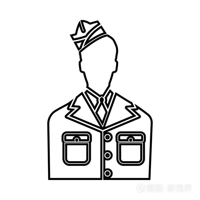 退伍军人或士兵的美国军队图标