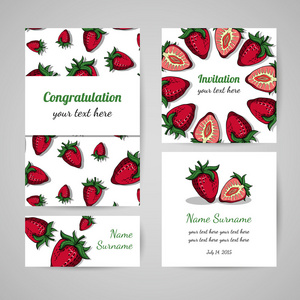 草莓明信片图片