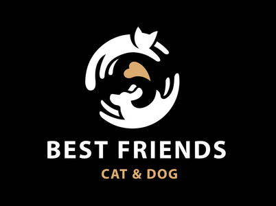 猫和狗的朋友会徽 标志