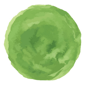 绿色矢量孤立的水彩颜料圈