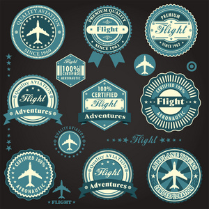 老式的飞行标签设计方案集