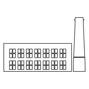 工业建筑工厂黑颜色图标