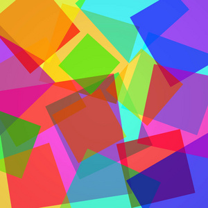 几何背景下的彩色正方形