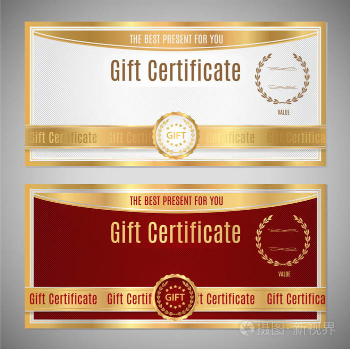 voucher, gift certificate, coupon template. white